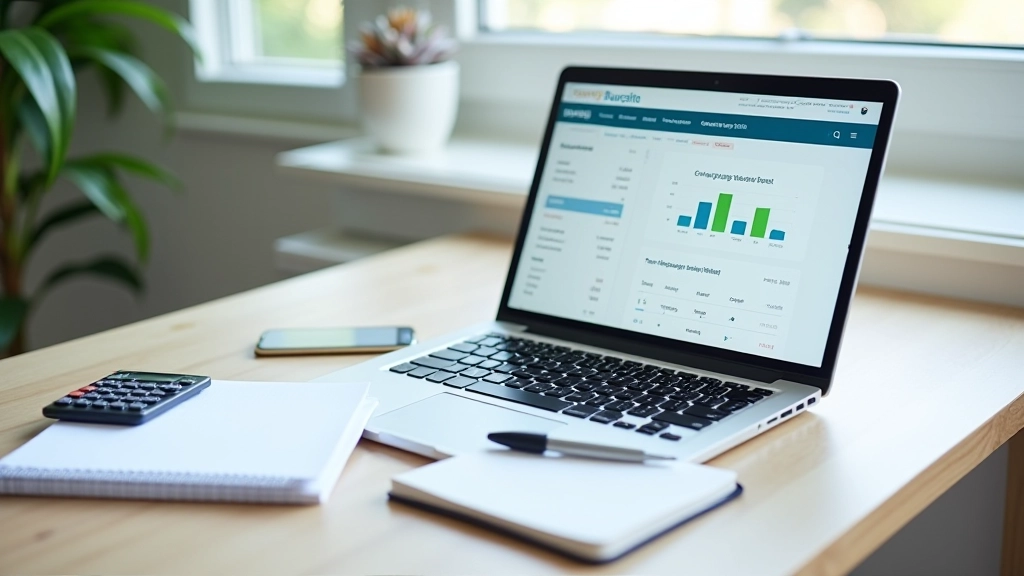 Laptop screen displaying budget planning spreadsheet with charts and expense breakdowns